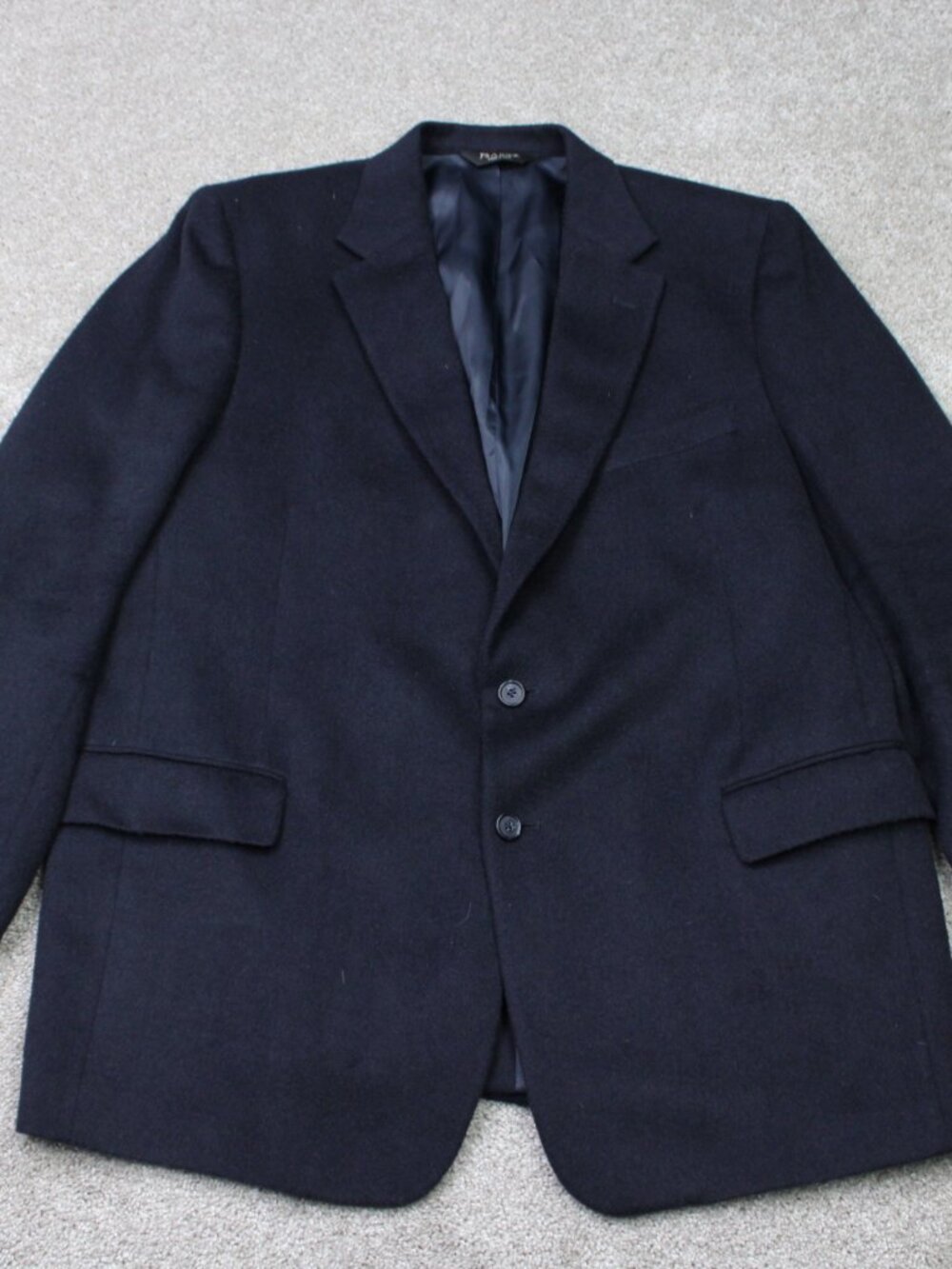 Jos A. Bank Camel Hair Blazer Mens 46 Regular Blue Portly 2 Button Single Vent